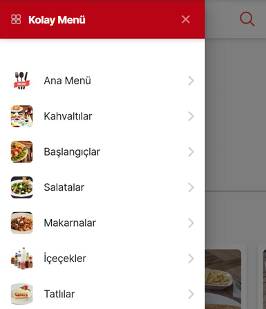 MENÜ KOLAY - Kullanıcı dostu arayüz - Online Restoran Menüsü